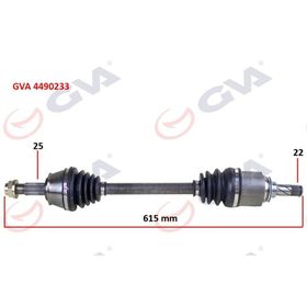 Gva 4490233 615 mm Corsa D 1.3 CDTI Sol Komple Aks