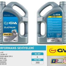 Gva 5W30 5 lt Platinyum Tam Sentetik Motor Yağı