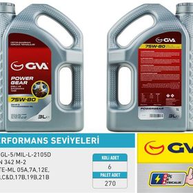 Gva 9920742 3 lt 75W80 API GL-5 Şanzıman Yağı