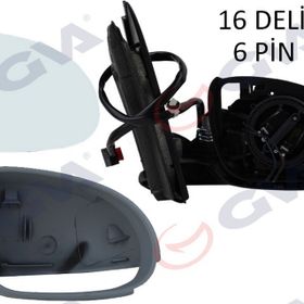 Gva VM-197EHPR Golf 03 Elektrikli Isıtmalı Sinyalli Astarlı Konveks 6 Fiş Sağ Dış Dikiz Aynası