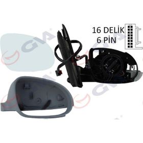 Gva VM-197EHPR Golf 03 Elektrikli Isıtmalı Sinyalli Astarlı Konveks 6 Fiş Sağ Dış Dikiz Aynası