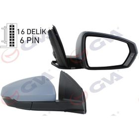 Gva VM-6390EHPR VW Polo 17- Elektrikli Isıtmalı Sinyalli Astarlı Konveks Sağ Dış Dikiz Aynası
