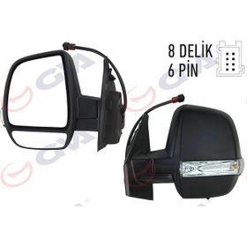 Gva VM-669EHPL Doblo 11 Elektrikli Isıtmalı Sinyalli Çift Cam Konveks 6 Fiş Sol Dış Dikiz Aynası