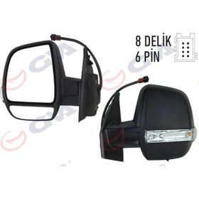 Gva VM-669EHPL Doblo 11 Elektrikli Isıtmalı Sinyalli Çift Cam Konveks 6 Fiş Sol Dış Dikiz Aynası