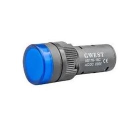 Gwest 16-M 220V 16 mm Mavi Led'li Sinyal Lambası