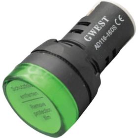 Gwest 16-Y 220V 16 mm Yeşil Led'li Sinyal Lambası