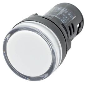 Gwest 22-B 220V 22 mm Beyaz Led'li Sinyal Lambası