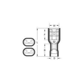 Gwest 3225 0.50-1.50 mm² Tam İzoleli Faston Tip Dişi Kablo Ucu