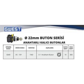 Gwest A5-10Y 1NO Anahtarlı Kalıcı Buton