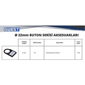 Gwest FC Plastik Buton Rozeti