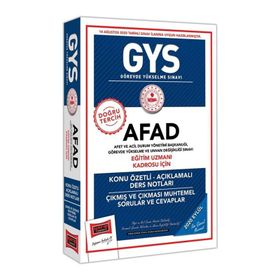 GYS AFAD Eğitim Uzmanı Kadrosu İçin Konu Özetli Çıkmış ve Çıkması Muhtemel Sorular-Yargı Yayınları
