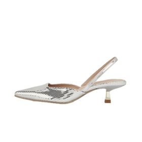 Gzhmman High Heels Topuktan Bağlamalı Sivri Burun Silver Kadın Sandalet