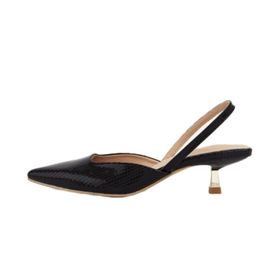 Gzhmman High Heels Yüksek Topuklu Bağlamalı Topuk Sivri Black Kadın Sandalet