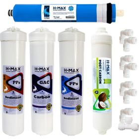 H-Max 75 Gpd 0054 5'li Membranlı Kapalı Kasa Su Arıtma Cihazı Filtre Seti