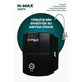 H-Max HMAX4512 12 lt Çelik Tanklı 15 Aşama Multi Mineralli 80 GPD Su Arıtma Cihazı