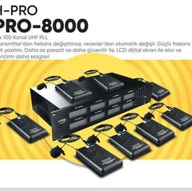 H-Pro PRO-8000 8'li 100 Kanal Yaka Mikrofonu