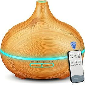 H2O Humidifier 300 ml Aroma Difüzör Ahşap Rengi Hava Nemlendirici