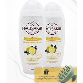 Hacı Şakir 2x500 ml Limon 2si 1 Arada Şampuan ve Yeşil Şampuan Fırçası