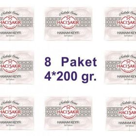 Hacı Şakir 4x200 gr 8 Adet Hamam Keyfi Saf Sabun