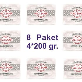 Hacı Şakir 4x200 gr 8 Adet Hamam Keyfi Saf Sabun