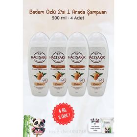 Hacı Şakir Badem 2'si 1 Arada Kepeğe Karşı 4x500 ml Rosie Şampuan