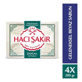Hacı Şakir Doğal Geleneksel 4x200 gr Beyaz Sabun