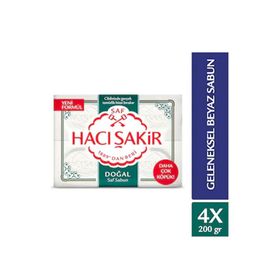 Hacı Şakir Doğal Saf Geleneksel 4x200x2 gr Beyaz Sabun