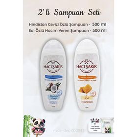 Hacı Şakir Hindistan Cevizi 500 ml Şampuan+Ballı 500 ml Rosie Şampuan
