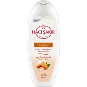 Hacı Şakir Kuru Yıpranmış Saçlar İçin İpek Proteinleri ile Badem Sütü İçeren 500 ml Şampuan