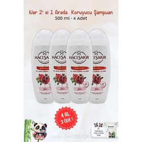 Hacı Şakir Nar 2'si 1 Arada Kepeğe Karşı 4x500 ml Rosie Şampuan