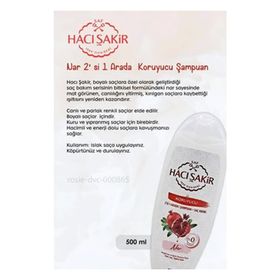 Hacı Şakir Nar Boyalı 2 in 1 2x500 ml Şampuan