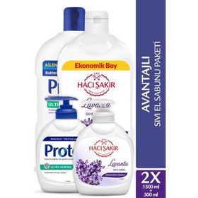 Hacı Şakir & Protex Avantajlı Sıvı El Sabunu Paketi 1500 ml+ 2x300 ml