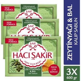 Hacı Şakir Zeytinyağı Bal 3x600 gr Banyo Sabunu