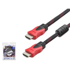 Hadron HDX2012 V1.4 1.5 mt Örgülü Siyah-Kırmızı HDMI Kablo
