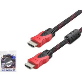 Hadron HDX2012 V1.4 1.5 mt Örgülü Siyah-Kırmızı HDMI Kablo