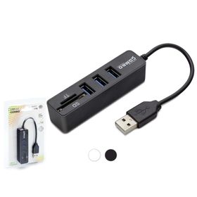 Hadron HDX7009 USB-A 2.0 3XUSB 2.0 HUB+SD/TF Kart Okuyuculu Siyah USB Çoklayıcı