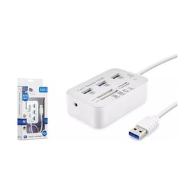Hadron HDX7028 USB-A 3.1 3XUSB 3.0 HUB+MS/SD/M2/TF Kart Okuyuculu Beyaz USB Çoklayıcı Döştürücü