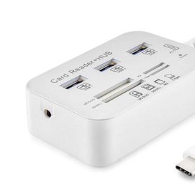 Hadron HDX7029 Type-C 3.1 3XUSB 3.0 HUB+MS/SD/M2/TF Kart Okuyuculu Beyaz Type Çoklayıcı