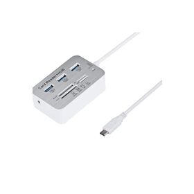 Hadron HDX7029 Type-C 3.1 3XUSB 3.0 HUB+MS/SD/M2/TF Kart Okuyuculu Beyaz Type Çoklayıcı