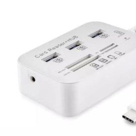 Hadron HDX7029 Type-C 3.1 3XUSB 3.0 HUB+MS/SD/M2/TF Kart Okuyuculu Beyaz Type Çoklayıcı