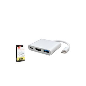 Hadron HDX7764 Type-C USB 3.0+Type-C+HDMI 4K 30Hz 3 in 1 Dönüştürücü Adaptör