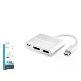 Hadron HDX7764 Type-C USB 3.0+Type-C+HDMI 4K 30Hz 3 in 1 Dönüştürücü Adaptör