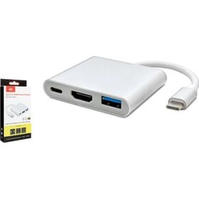 Hadron HDX7764 Type-C USB 3.0+Type-C+HDMI 4K 30Hz 3 in 1 Dönüştürücü Adaptör