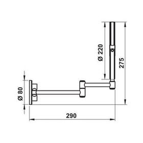 Hafele 124x270x124 mm Parlak Krom Renk Işıksız Ayna