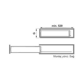 Hafele 150 mm Sağ Yönlü Gümüş Gri Renk Neva Şişelik