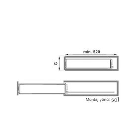 Hafele 150 mm Sol Yönlü Antrasit Renk Neva Şişelik