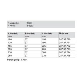 Hafele 170x36.5x218 mm Sabit Beyaz Konsol