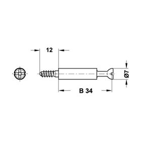 Hafele 34/3,8/12 mm 100 Adet Ham Minifix Mil