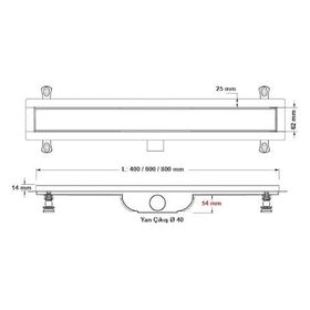 Hafele 400 mm Parlak Rose Flowline Duş Kanalı
