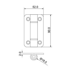 Hafele 52x90 mm Mat Paslanmaz Çelik Yaylı Menteşe